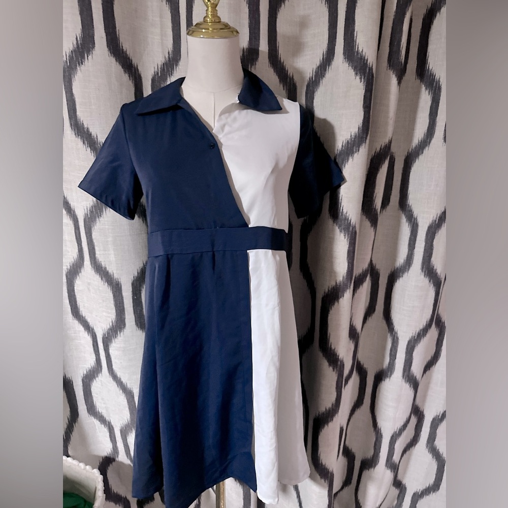 SHEIN Navy and White girls Dress 14y